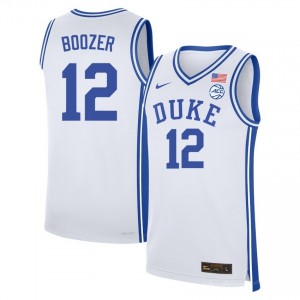 #12 Cameron Boozer Duke University White Men Jersey Player College Basketball 149063-851