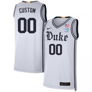 #00 Custom Duke Team White Men's Jersey 2025-26 College Basketball 986986-765