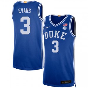 #3 Isaiah Evans Duke University Royal Mens Jerseys Limited College Basketball 118239-758