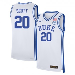 #20 Jack Scott Duke White Men's Jerseys Limited College Basketball 720750-521
