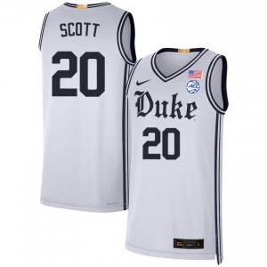 #20 Jack Scott Blue Devils Team White Mens Jerseys 2025 College Basketball 973479-830