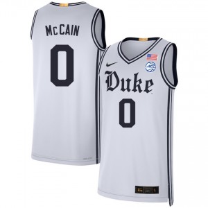 #0 Jared McCain Blue Devils Team White Men's Jerseys Official College Basketball 475383-472