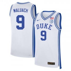 #9 Khaman Maluach Duke University White Men's Jersey Limited College Basketball 229789-399
