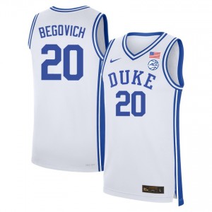 #20 Neal Begovich Duke White Men Jerseys Limited College Basketball 387105-675