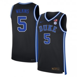 #5 Sebastian Wilkins Duke Blue Devils Black Mens Jersey Player College Basketball 662784-290