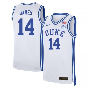 #14 Sion James Duke Blue Devils White Men's Jersey Embroidery College Basketball 631647-112