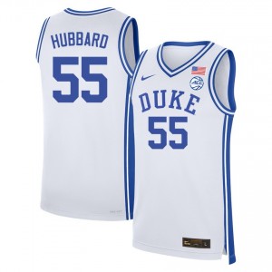 #55 Spencer Hubbard Duke White Men's Jerseys Embroidery College Basketball 357929-786
