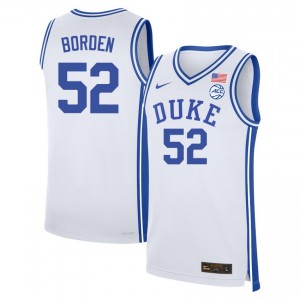 #52 Stanley Borden Duke Blue Devils White Men's Jerseys 2025 College Basketball 393739-993