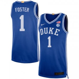 #1 Caleb Foster Duke Royal Men Jerseys Embroidery College Basketball 429383-752