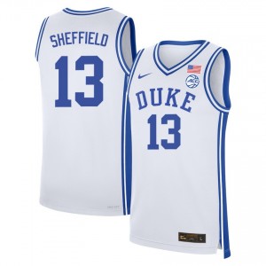 #13 Cameron Sheffield Duke White Men Jersey Replica College Basketball 366649-221