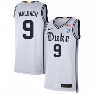 #9 Khaman Maluach Duke Blue Devils Team White Mens Jersey 2025-26 College Basketball 912813-224