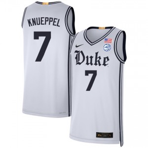 #7 Kon Knueppel Duke Team White Men's Jerseys Stitched College Basketball 179731-495