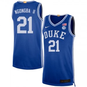 #21 Patrick Ngongba II Duke Blue Devils Royal Men's Jerseys Replica College Basketball 420426-285