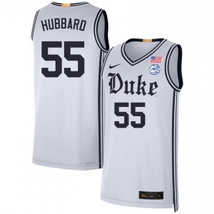 #55 Spencer Hubbard Duke Team White Mens Jerseys Official College Basketball 847980-773