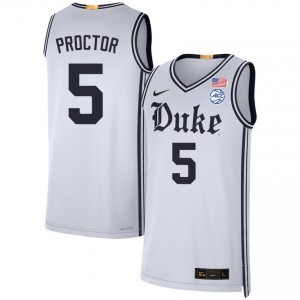 #5 Tyrese Proctor Blue Devils Team White Men Jersey Stitched College Basketball 923459-222