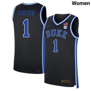 #1 Caleb Foster Duke University Black Womens Jersey Official College Basketball 616122-998