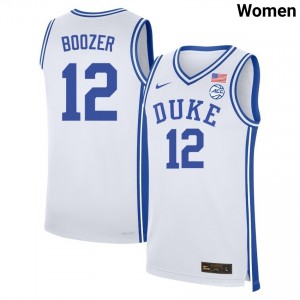 #12 Cameron Boozer Blue Devils White Women Jersey Player College Basketball 759096-106