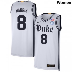 #8 Darren Harris Duke University Team White Womens Jerseys Official College Basketball 379452-788