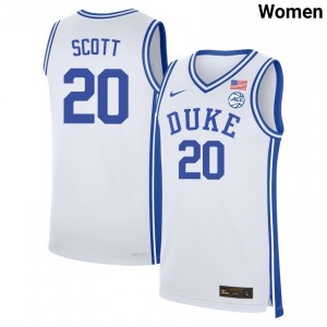 #20 Jack Scott Duke White Womens Jerseys Official College Basketball 127789-548