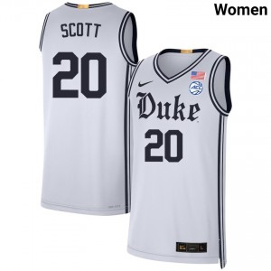 #20 Jack Scott Duke Team White Women's Jersey Replica College Basketball 225697-975