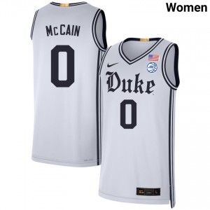 #0 Jared McCain Duke Team White Women Jerseys Limited College Basketball 718385-518