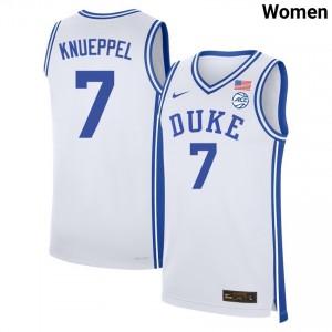 #7 Kon Knueppel Duke University White Women Jerseys Replica College Basketball 424288-433