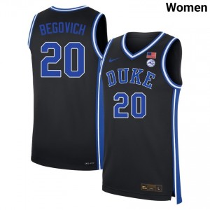 #20 Neal Begovich Duke University Black Women's Jersey University College Basketball 947165-776