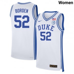 #52 Stanley Borden Blue Devils White Women Jerseys 2025-26 College Basketball 399998-684