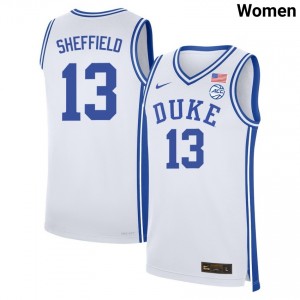 #13 Cameron Sheffield Duke University White Women's Jerseys 2025-26 College Basketball 309497-897