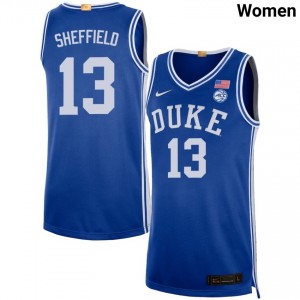 #13 Cameron Sheffield Duke University Royal Women Jerseys Official College Basketball 655948-795