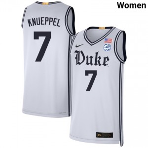 #7 Kon Knueppel Duke University Team White Women Jerseys 2025-26 College Basketball 449575-867