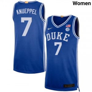 #7 Kon Knueppel Blue Devils Royal Womens Jerseys Replica College Basketball 140716-231