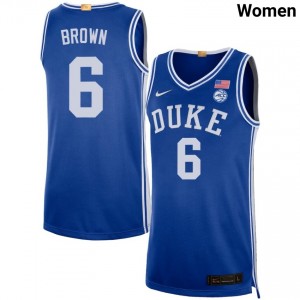 #6 Maliq Brown Duke Royal Women Jerseys Limited College Basketball 289433-283