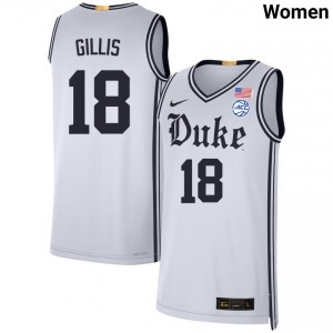#18 Mason Gillis Blue Devils Team White Women Jerseys 2025-26 College Basketball 283075-242