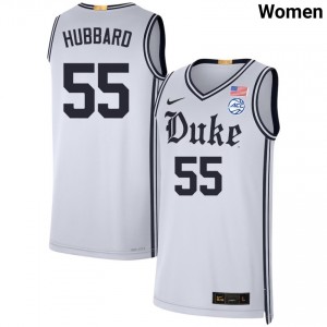 #55 Spencer Hubbard Duke Team White Womens Jersey NCAA College Basketball 374534-164