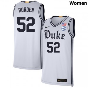 #52 Stanley Borden Duke Team White Women Jersey Player College Basketball 392874-165