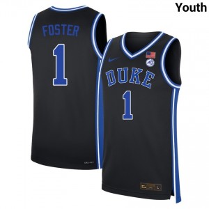 #1 Caleb Foster Duke Blue Devils Black Youth Jerseys High School College Basketball 439066-522