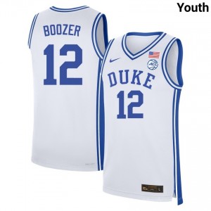 #12 Cameron Boozer Duke White Youth Jerseys NCAA College Basketball 735684-951