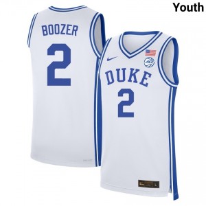 #2 Cayden Boozer Duke White Youth Jerseys NCAA College Basketball 606775-495