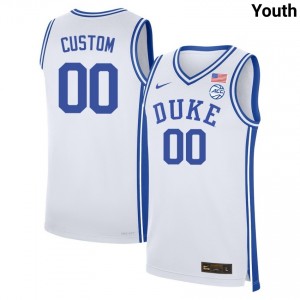 #00 Custom Duke University White Youth Jerseys Game College Basketball 335555-941