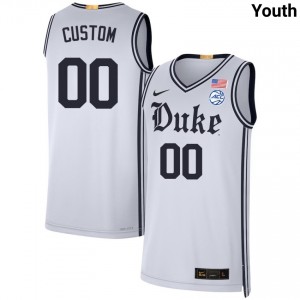 #00 Custom Duke University Team White Youth Jerseys University College Basketball 441091-345