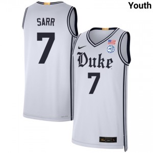 #7 Dame Sarr Duke University Team White Youth Jersey Game College Basketball 531135-911