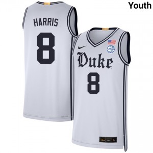 #8 Darren Harris Duke Blue Devils Team White Youth Jerseys Alumni College Basketball 834232-597