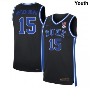 #15 Ifeanyi Ufochukwu Blue Devils Black Youth Jersey Limited College Basketball 739585-564