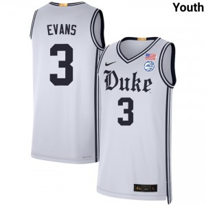 #3 Isaiah Evans Blue Devils Team White Youth Jerseys 2025 College Basketball 914782-140