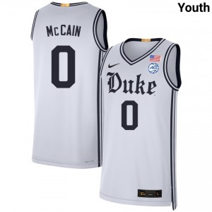 #0 Jared McCain Duke Team White Youth Jersey Alumni College Basketball 988032-215