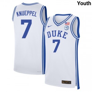 #7 Kon Knueppel Duke University White Youth Jerseys 2025 College Basketball 884479-665