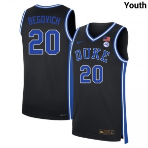 #20 Neal Begovich Duke Black Youth Jersey 2025 College Basketball 559604-619
