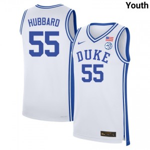 #55 Spencer Hubbard Duke Blue Devils White Youth Jerseys High School College Basketball 646867-822