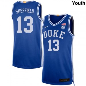 #13 Cameron Sheffield Duke Royal Youth Jerseys Replica College Basketball 796605-492